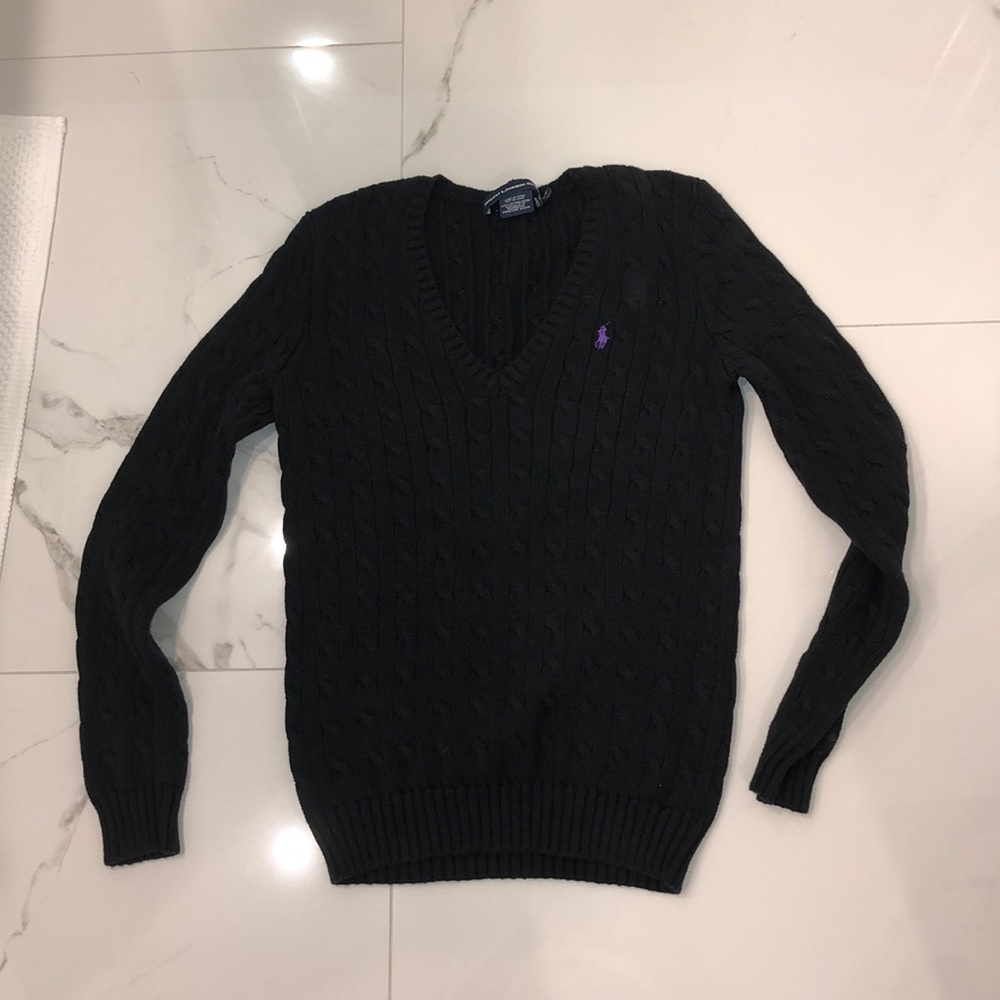 Black Ralph Lauren cable knit